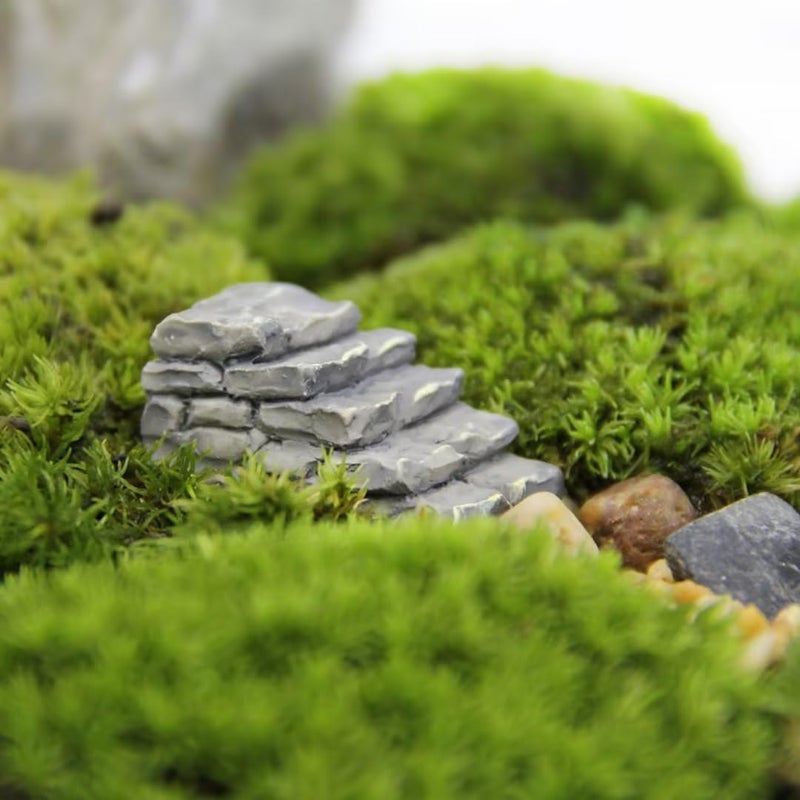 Wentoenapp Miniature Resin Bridge Stair Stone Straight Bridge Stairs Steps Garden Fairy Ornament Micro Landscaping Decor Bonsai Craft Straight Stairs Outdoor, Garden Sculptures and Statues, Decorations - Image 3